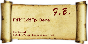 Fülöp Bene névjegykártya